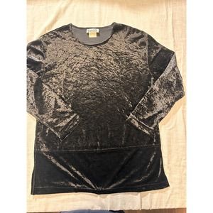 Vintage Teddi Black velvet top- Medium